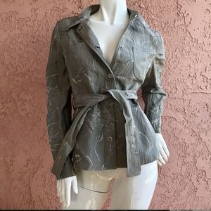 ARMANI Collezioni Womens Belted Snap-Button Blazer